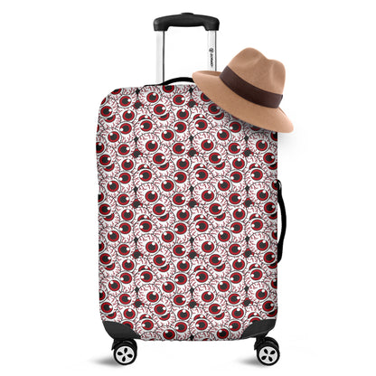 Creepy Red Eyeball Pattern Print Luggage Cover