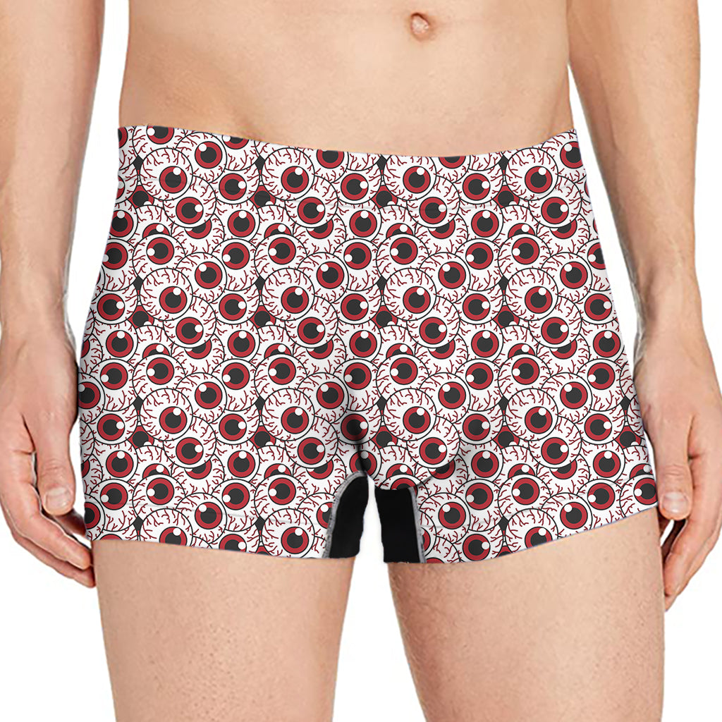 Creepy Red Eyeball Pattern Print Men's Boxer Briefs