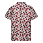 Creepy Red Eyeball Pattern Print Men's Short Sleeve Shirt