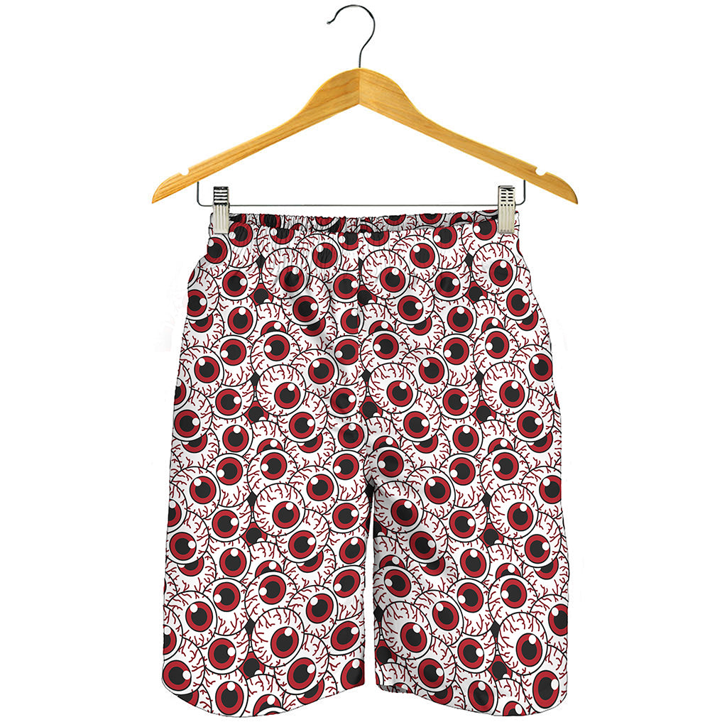 Creepy Red Eyeball Pattern Print Men's Shorts