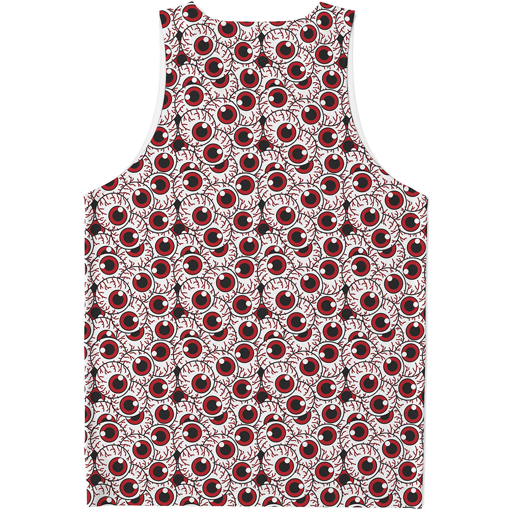 Creepy Red Eyeball Pattern Print Men's Tank Top