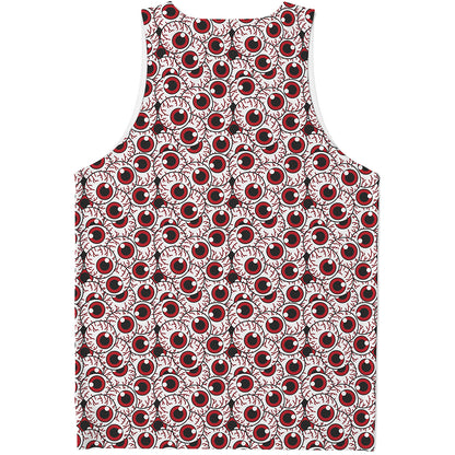 Creepy Red Eyeball Pattern Print Men's Tank Top