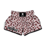 Creepy Red Eyeball Pattern Print Muay Thai Boxing Shorts