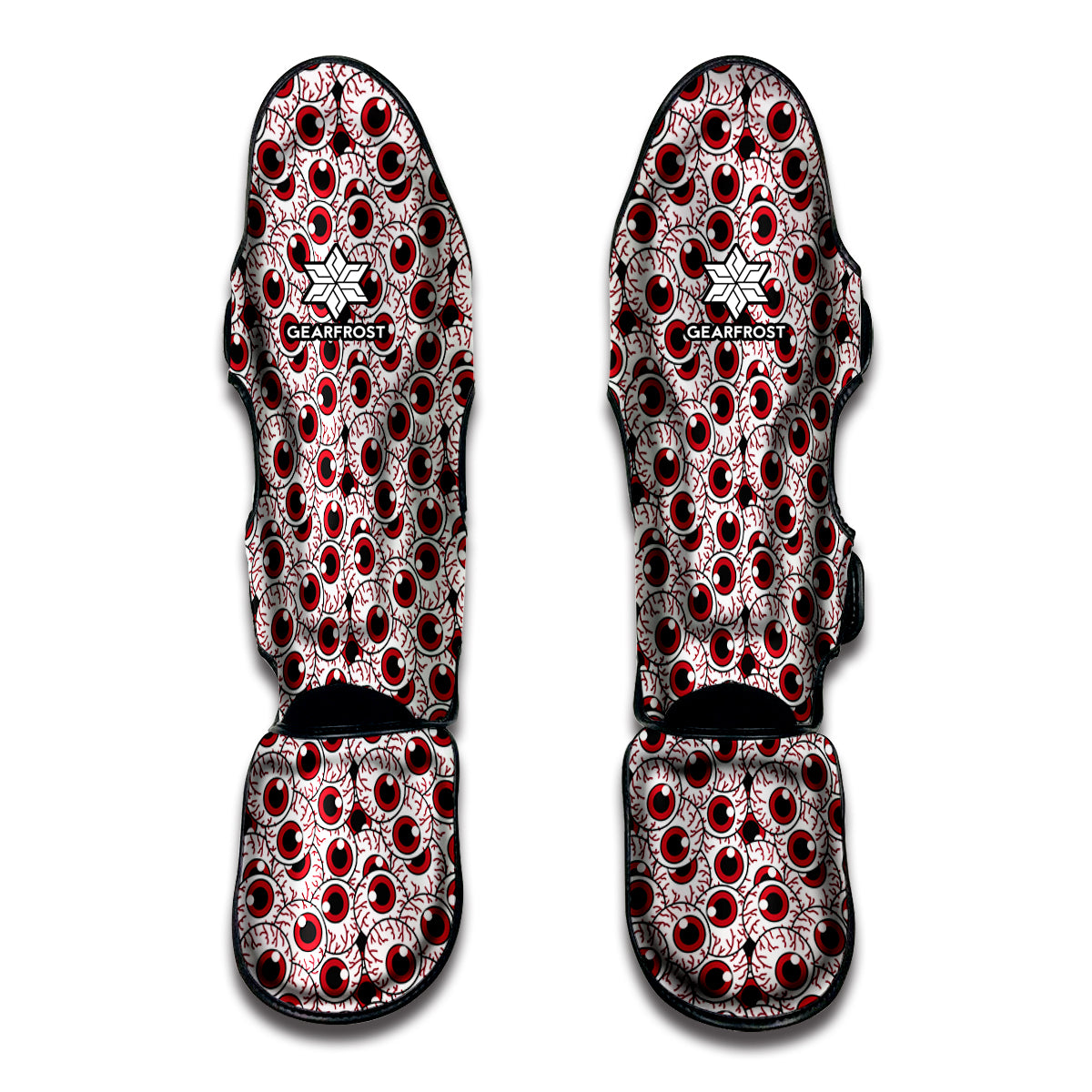 Creepy Red Eyeball Pattern Print Muay Thai Shin Guard
