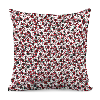 Creepy Red Eyeball Pattern Print Pillow Cover