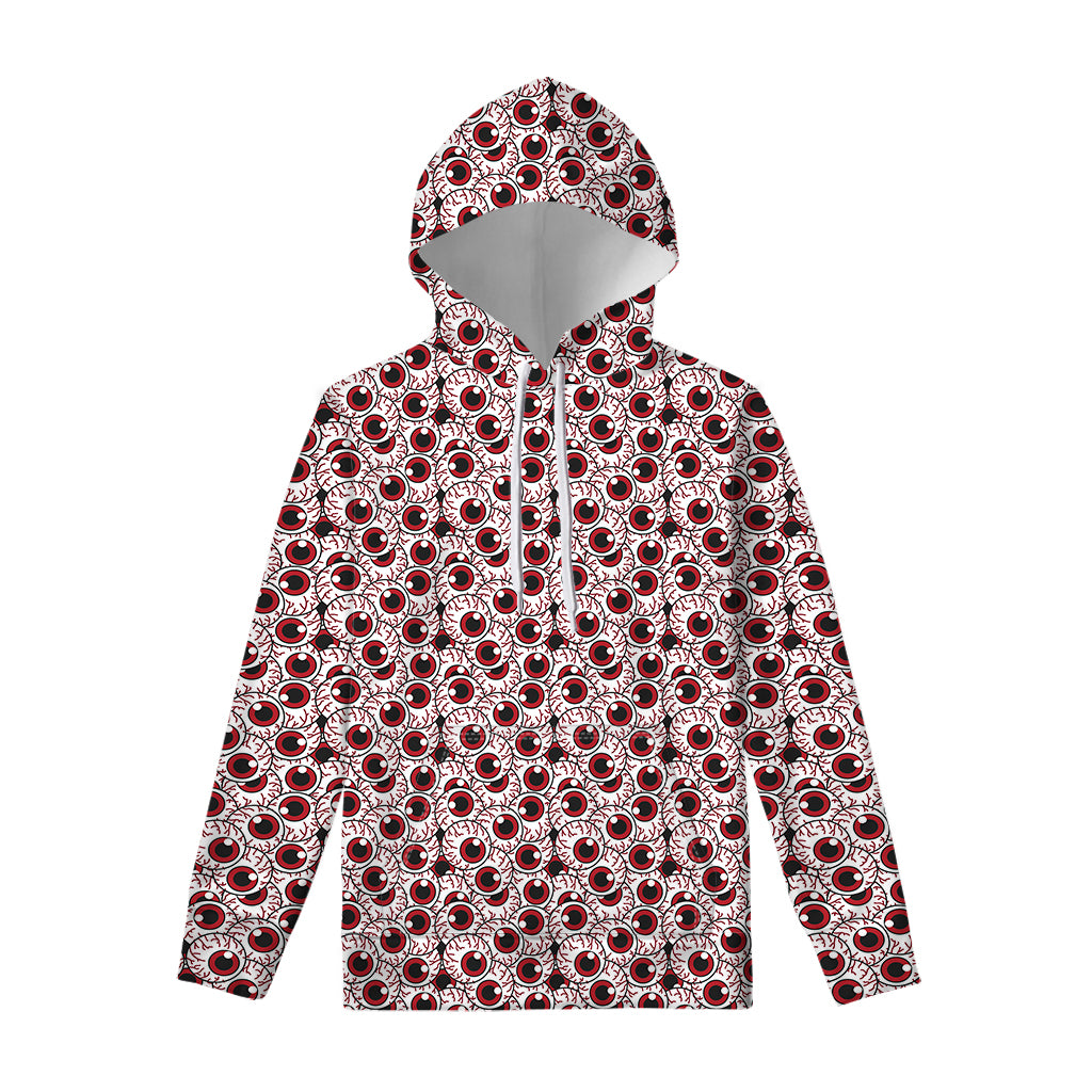 Creepy Red Eyeball Pattern Print Pullover Hoodie