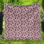 Creepy Red Eyeball Pattern Print Quilt