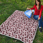 Creepy Red Eyeball Pattern Print Quilt