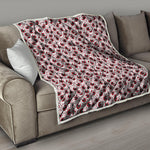 Creepy Red Eyeball Pattern Print Quilt