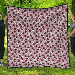 Creepy Red Eyeball Pattern Print Quilt