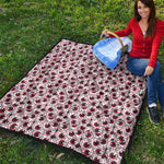 Creepy Red Eyeball Pattern Print Quilt