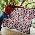 Creepy Red Eyeball Pattern Print Quilt