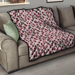 Creepy Red Eyeball Pattern Print Quilt