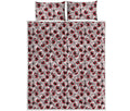 Creepy Red Eyeball Pattern Print Quilt Bed Set