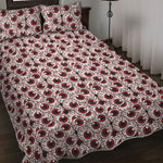 Creepy Red Eyeball Pattern Print Quilt Bed Set