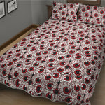 Creepy Red Eyeball Pattern Print Quilt Bed Set