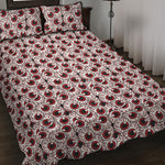 Creepy Red Eyeball Pattern Print Quilt Bed Set