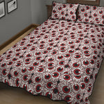 Creepy Red Eyeball Pattern Print Quilt Bed Set