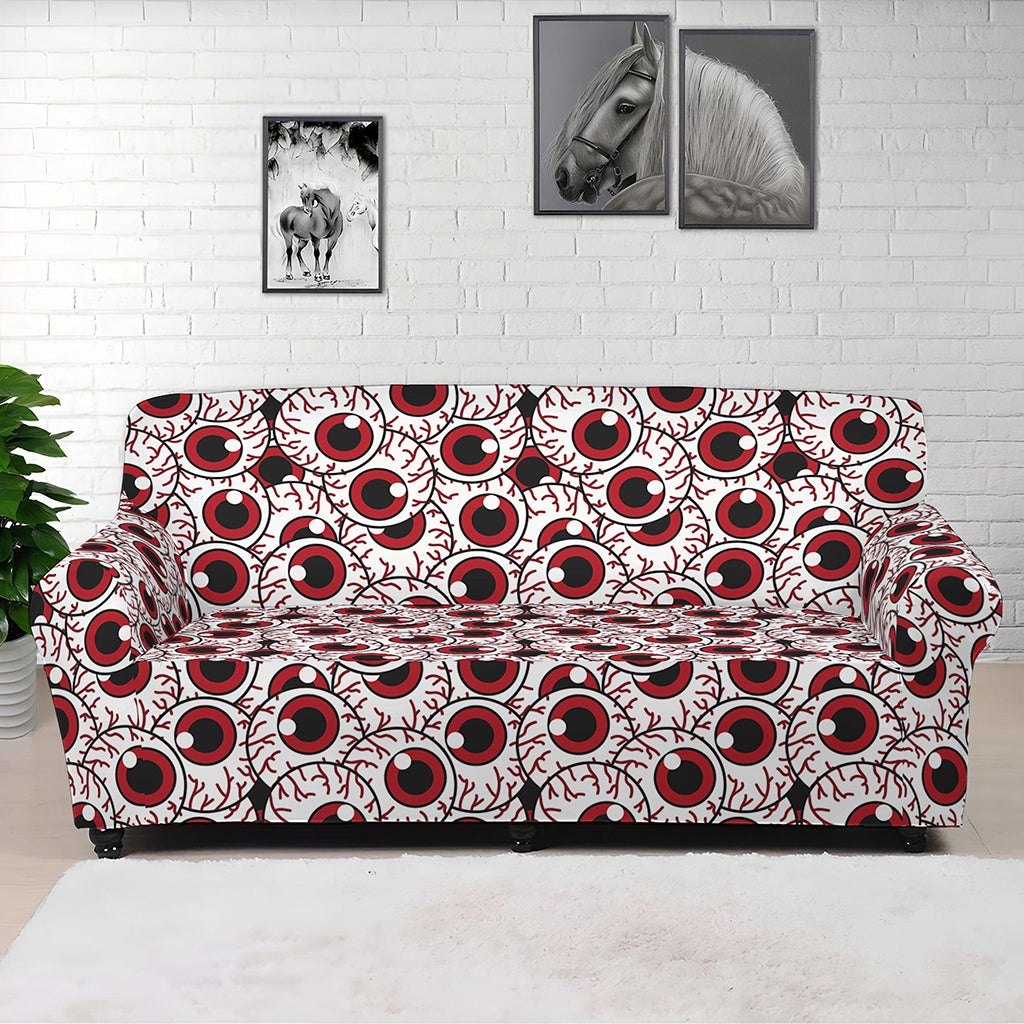 Creepy Red Eyeball Pattern Print Sofa Cover