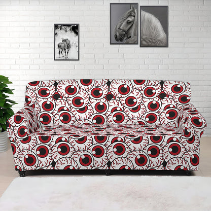 Creepy Red Eyeball Pattern Print Sofa Cover