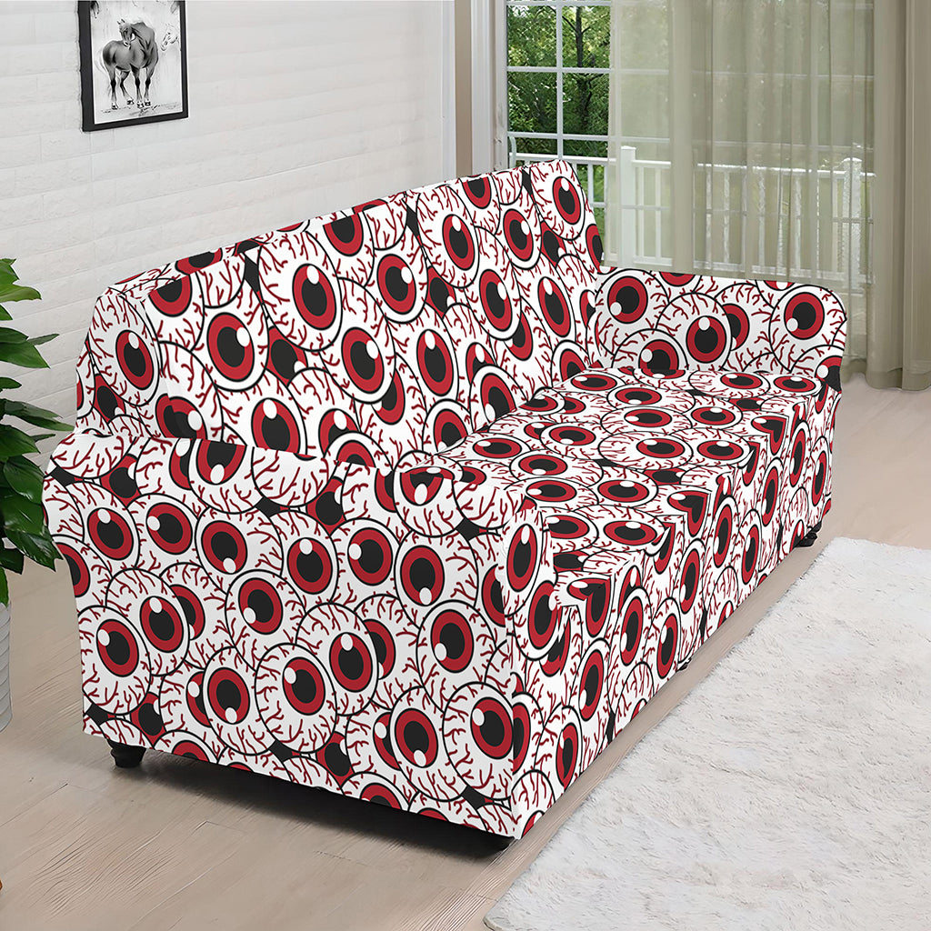 Creepy Red Eyeball Pattern Print Sofa Cover