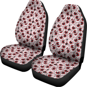 Creepy Red Eyeball Pattern Print Universal Fit Car Seat Covers