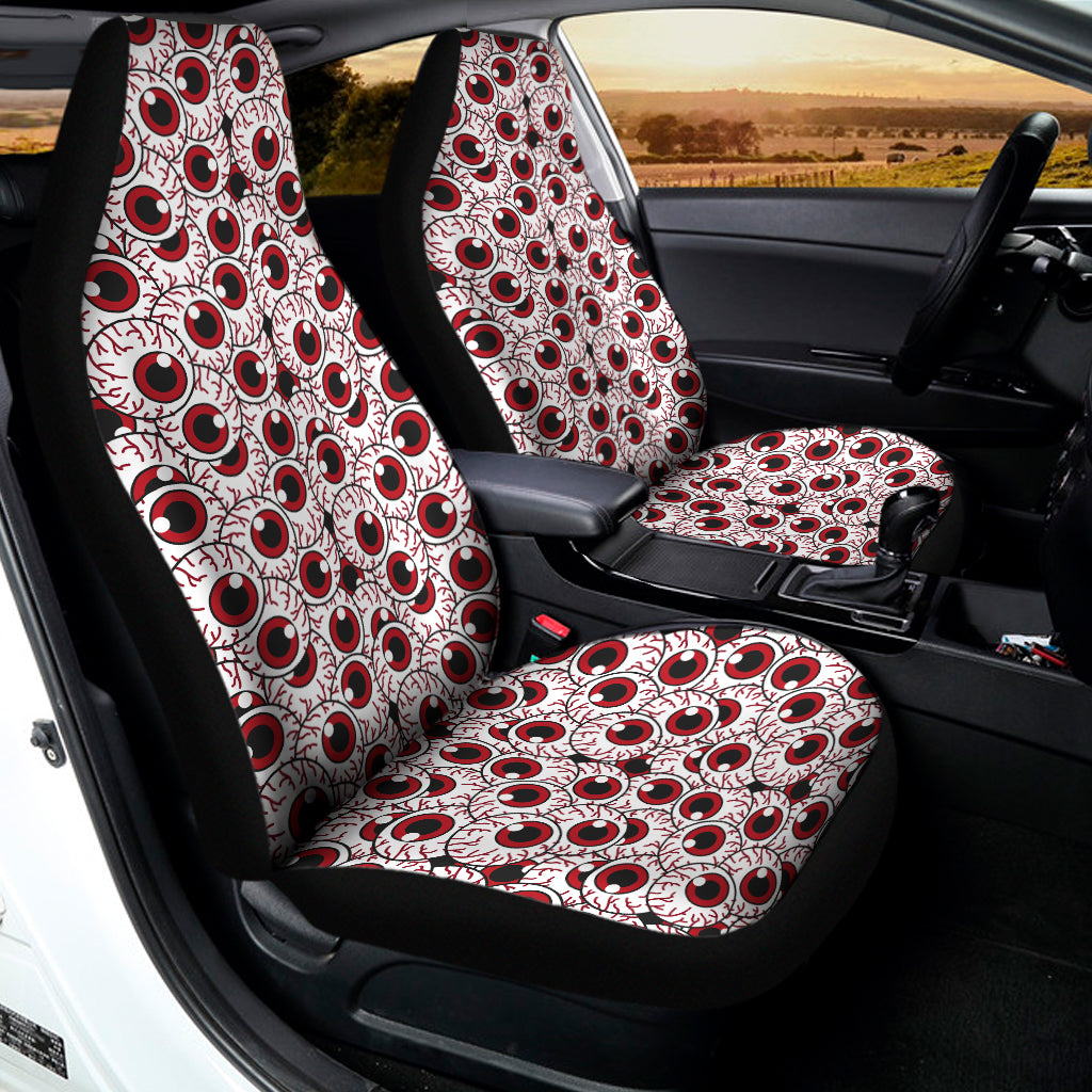 Creepy Red Eyeball Pattern Print Universal Fit Car Seat Covers