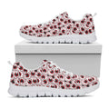 Creepy Red Eyeball Pattern Print White Running Shoes