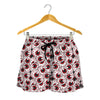 Creepy Red Eyeball Pattern Print Women's Shorts