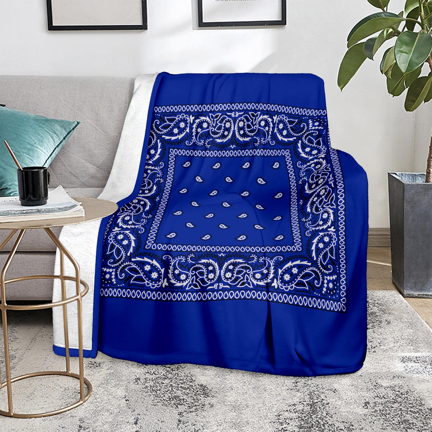 Crip Blue Bandana Blanket