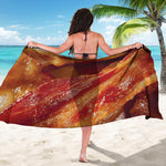 Crispy Bacon Print Beach Sarong Wrap