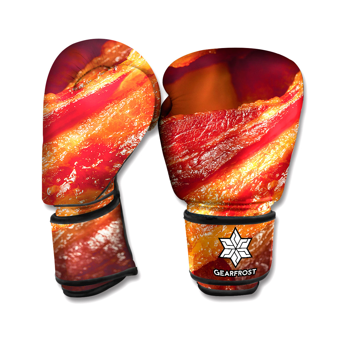 Crispy Bacon Print Boxing Gloves