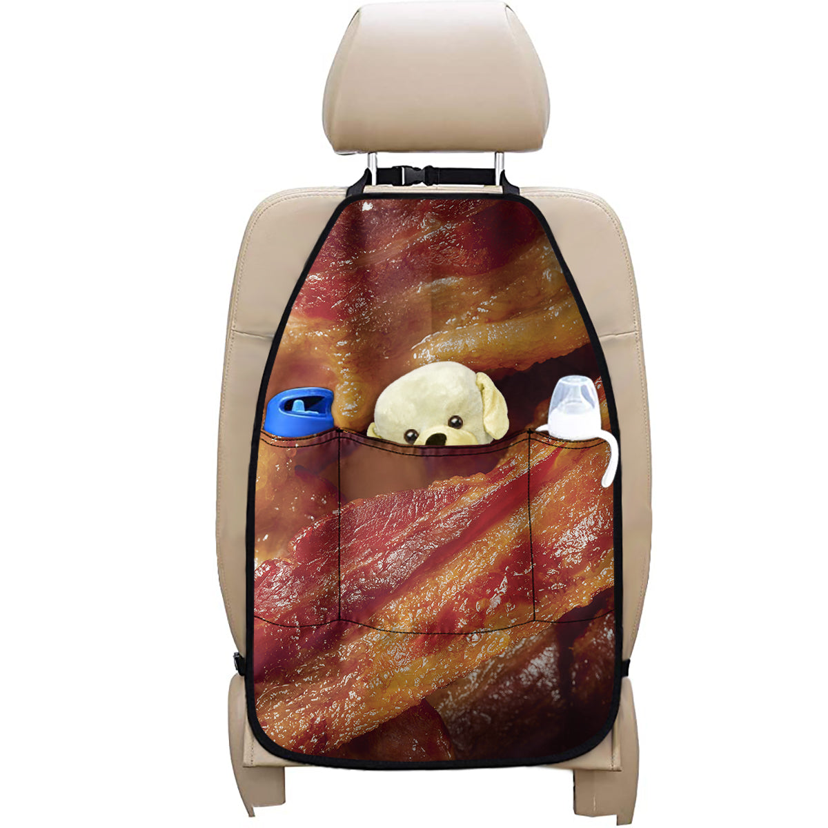 Crispy Bacon Print Car Seat Organizers