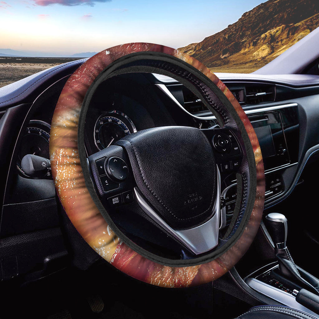 Crispy Bacon Print Car Steering Wheel Cover