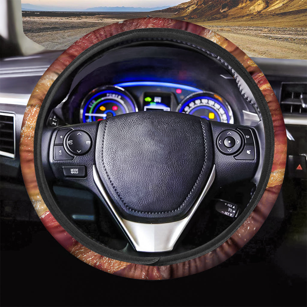 Crispy Bacon Print Car Steering Wheel Cover