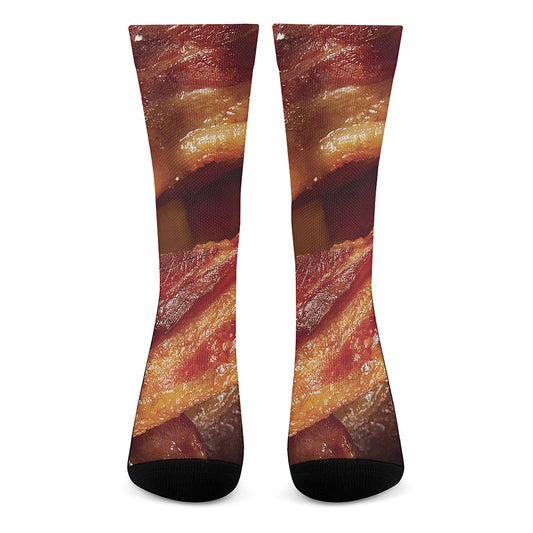 Crispy Bacon Print Crew Socks