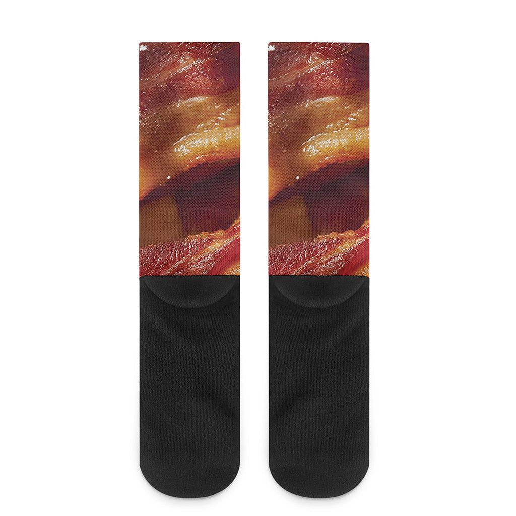 Crispy Bacon Print Crew Socks