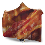Crispy Bacon Print Hooded Blanket