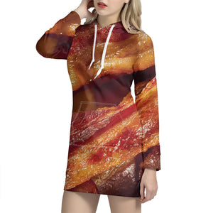 Crispy Bacon Print Hoodie Dress