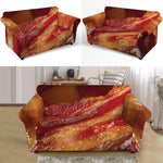 Crispy Bacon Print Loveseat Slipcover