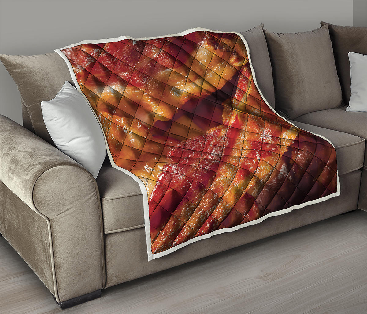 Crispy Bacon Print Quilt