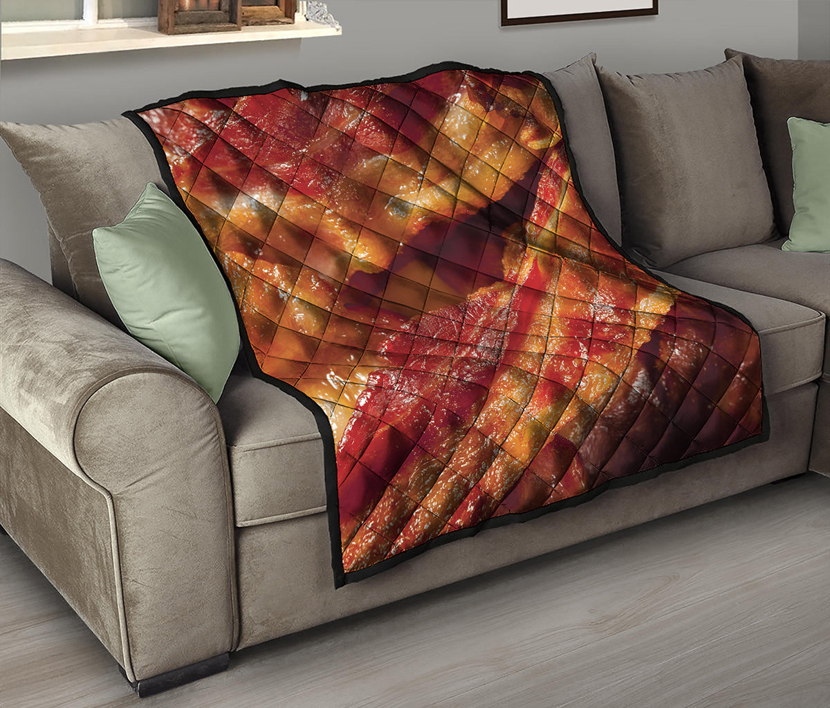 Crispy Bacon Print Quilt