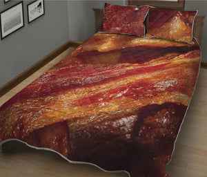 Crispy Bacon Print Quilt Bed Set