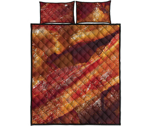 Crispy Bacon Print Quilt Bed Set