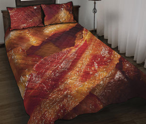 Crispy Bacon Print Quilt Bed Set