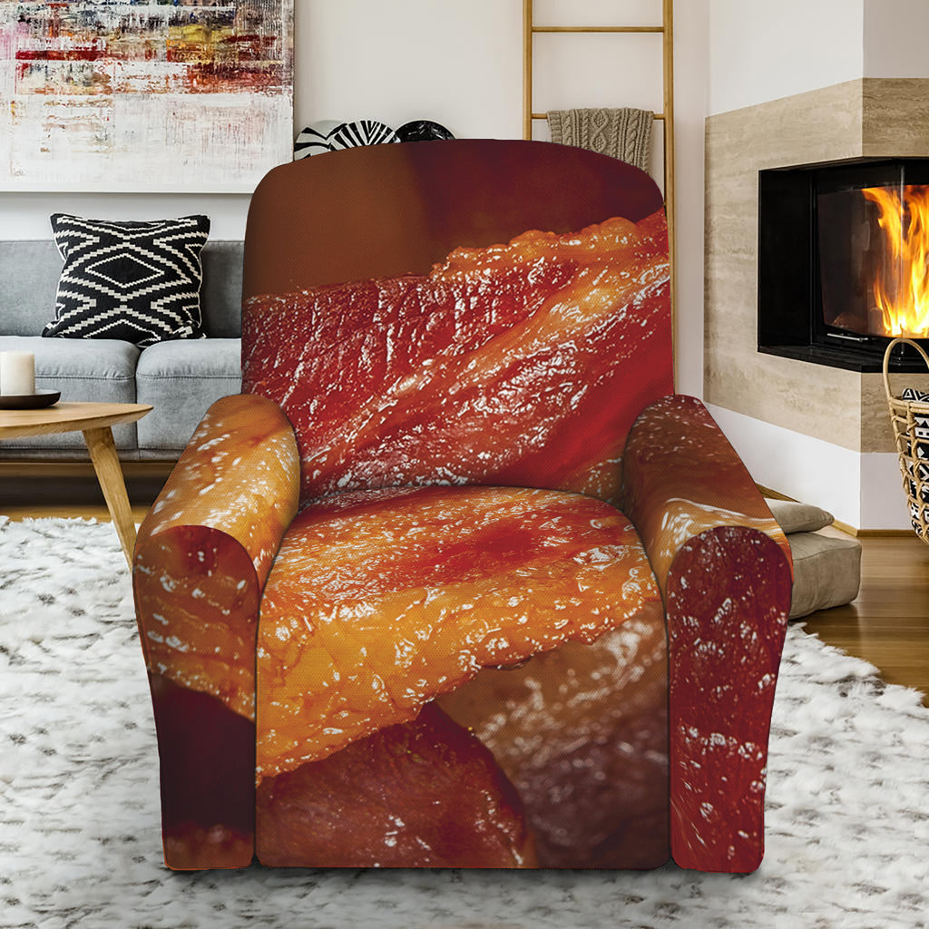 Crispy Bacon Print Recliner Slipcover