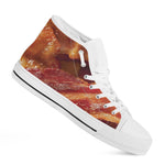 Crispy Bacon Print White High Top Shoes