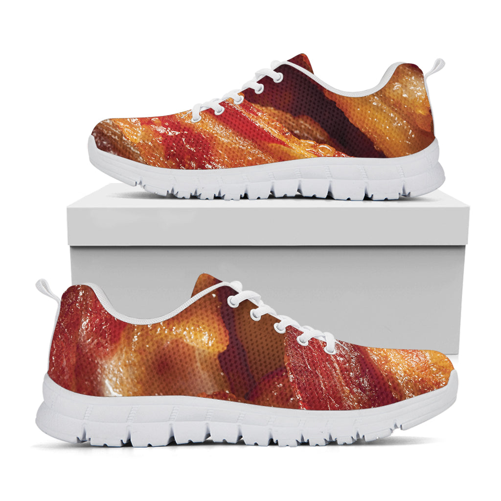 Crispy Bacon Print White Sneakers