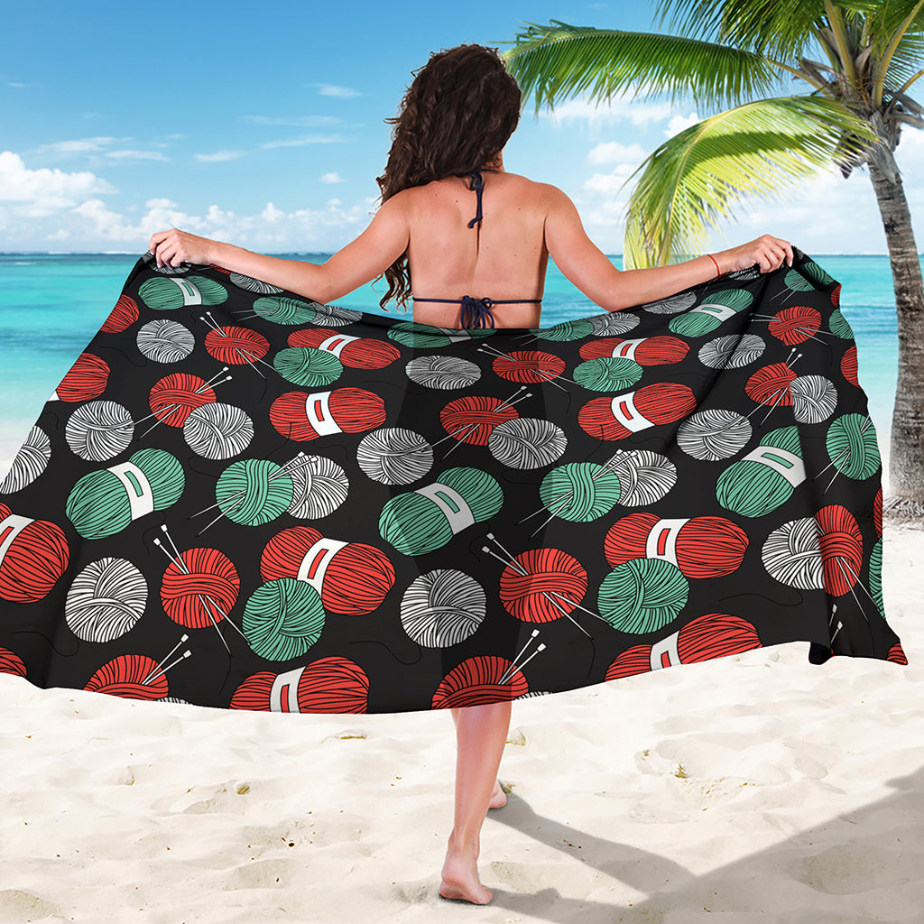 Crochet Yarn Pattern Print Beach Sarong Wrap