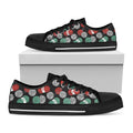 Crochet Yarn Pattern Print Black Low Top Sneakers